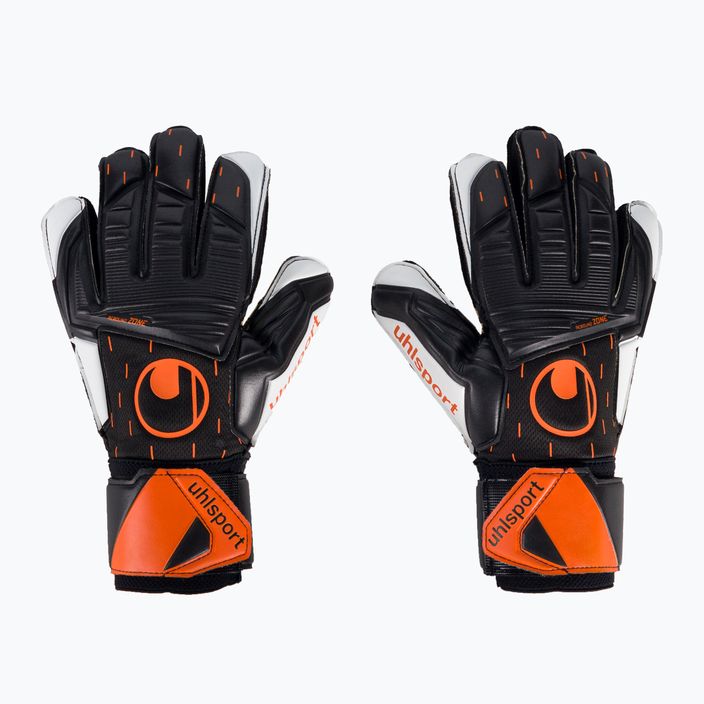 Guanti da portiere Uhlsport Speed Contact Supersoft nero/bianco/neon orange