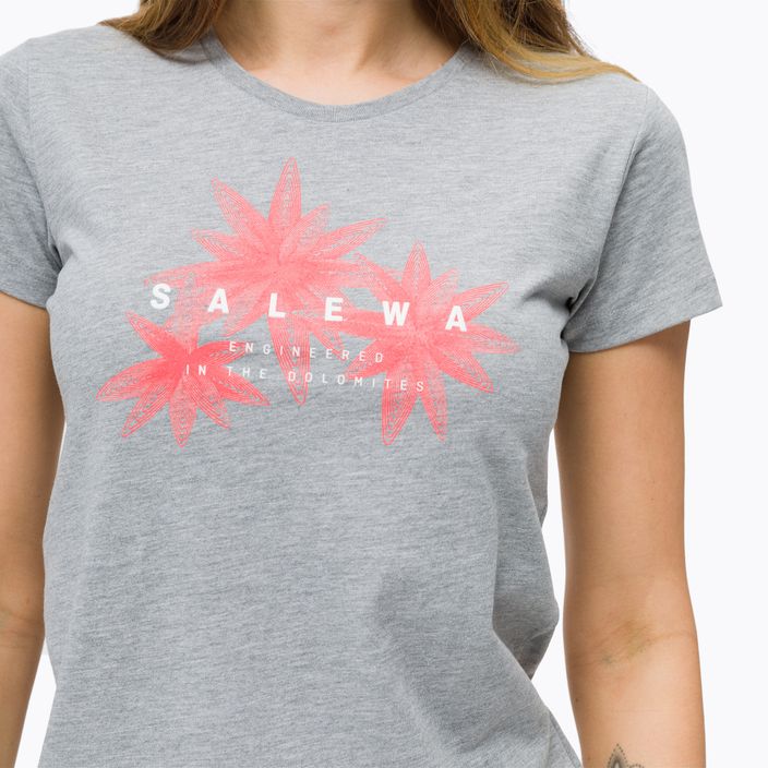 T-shirt trekking donna Salewa Lines Graphic Dry grigio erica melange/fiori 3