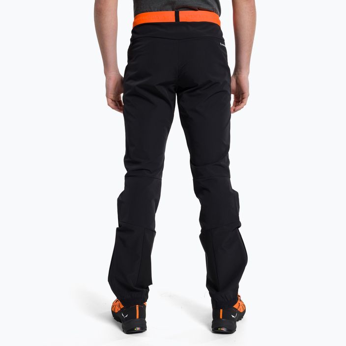 Pantaloni softshell Salewa da uomo Sella DST Lights nero/arancio fluo 3