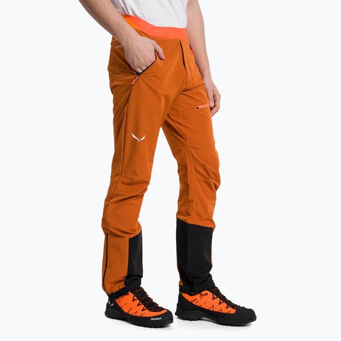Pantaloni softshell Salewa da uomo Sella DST Lights autunno/nero/arancio fluo