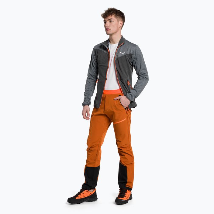 Pantaloni softshell Salewa da uomo Sella DST Lights autunno/nero/arancio fluo 2