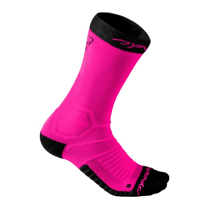 DYNAFIT Ultra Cushion SK calzini da corsa rosa glo 2