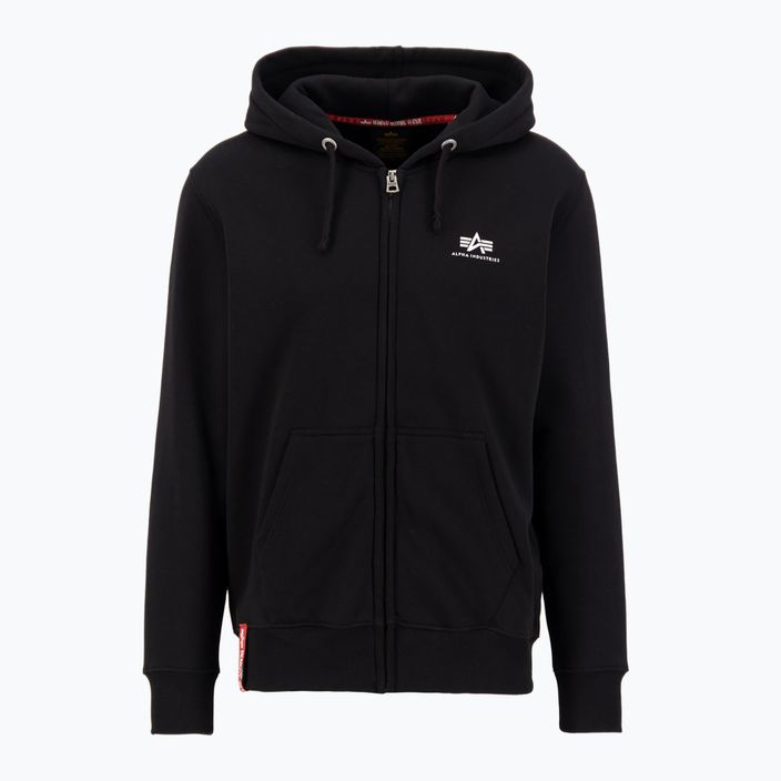 Felpa Alpha Industries Basic Zip SL da uomo, nero 2