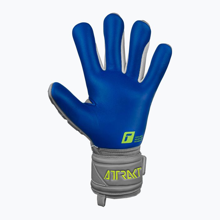 Reusch Attrakt Freegel Silver Finger Support Guanti da portiere grigio vapore/giallo sicurezza/blu scuro 7