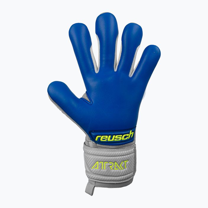 Guanti da portiere Reusch Attrakt Grip Evolution Finger Support grigio vapore/giallo sicurezza/blu scuro 8