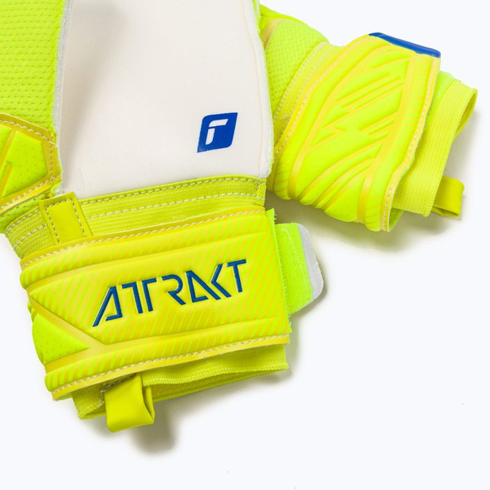 Reusch Attrakt Solid guanti da portiere di sicurezza giallo/blu scuro/bianco 4