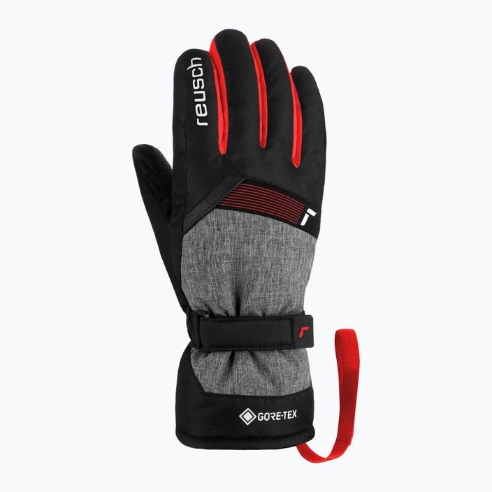 Guanto da sci Reusch Flash Gore-Tex per bambini nero/nero melange/rosso fuoco 2