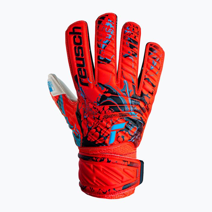 Reusch Attrakt Solid Finger Support guanti da portiere per bambini rosso vivo/blu futuro 4