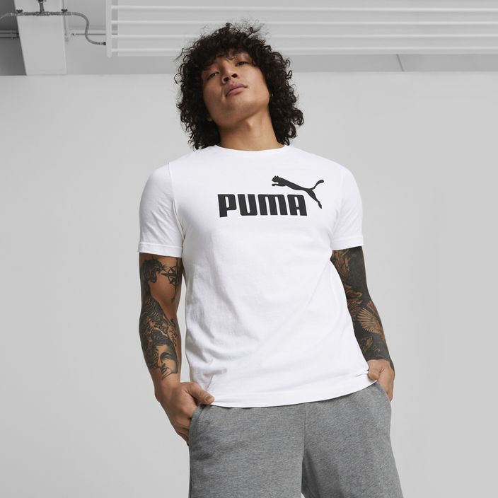 PUMA Ess Logo Tee Uomo puma bianco 3