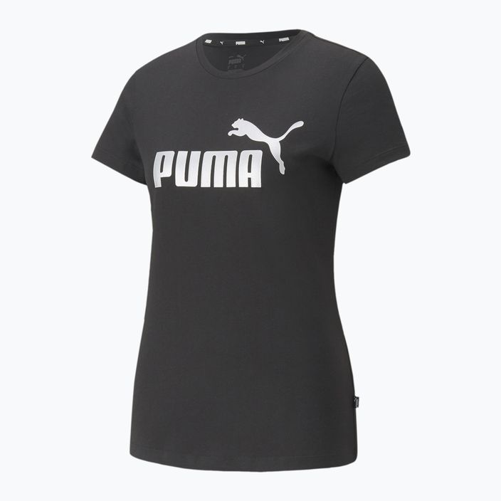 PUMA ESS+ Metallic Logo Tee Donna puma nero/argento metallizzato