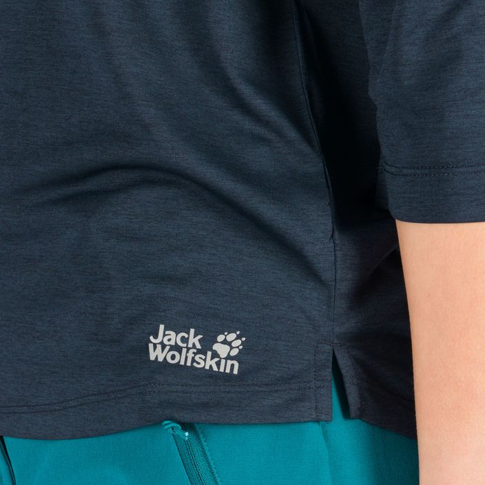 T-shirt trekking Jack Wolfskin donna Pack & Go 3/4 blu notte 5