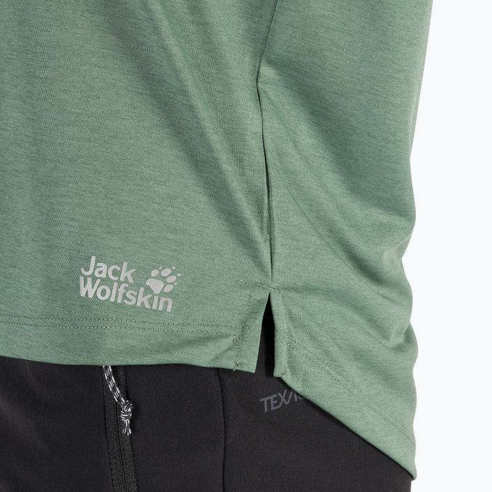 Maglietta da trekking Jack Wolfskin donna Pack & Go 3/4 hedge verde 4