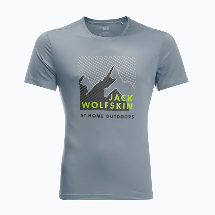 Maglietta da trekking Jack Wolfskin Peak Graphic da uomo grigio tempesta 5