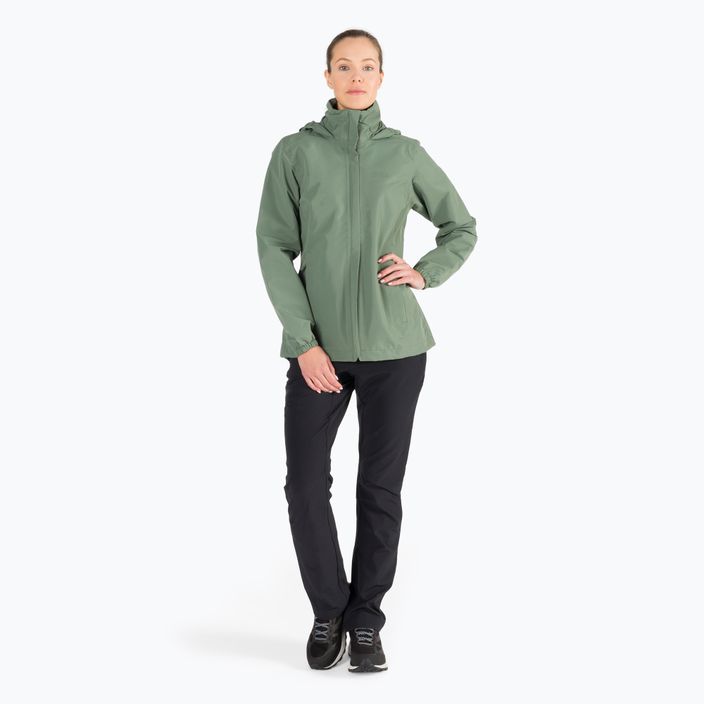 Jack Wolfskin Stormy Point 2L, giacca antipioggia da donna, colore verde siepe 2
