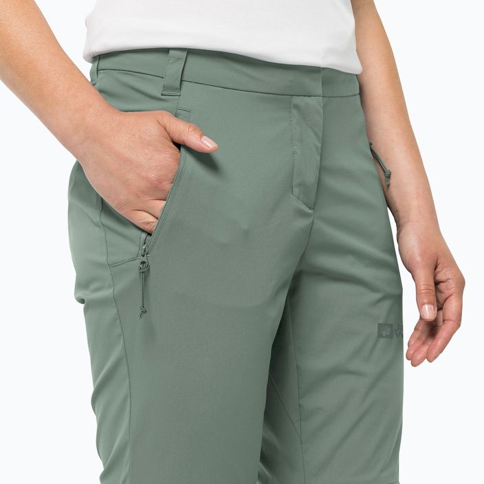 Pantaloni softshell da donna Jack Wolfskin Glastal Zip Off picnic verde 3