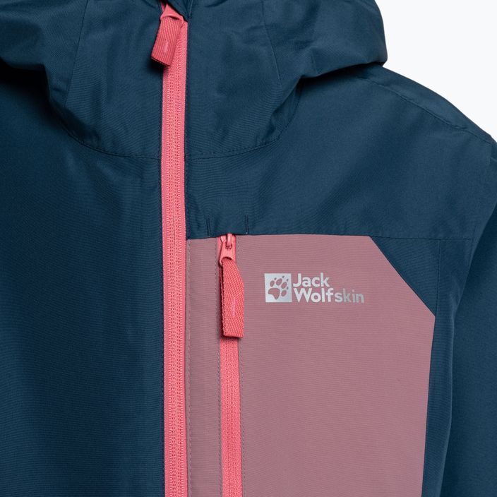 Jack Wolfskin Active Hike, giacca da pioggia per bambini blu scuro/viola 3