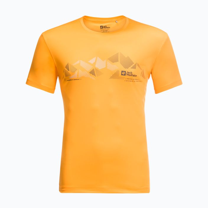 Maglietta da trekking Jack Wolfskin Peak Graphic arancione pop per uomo 4