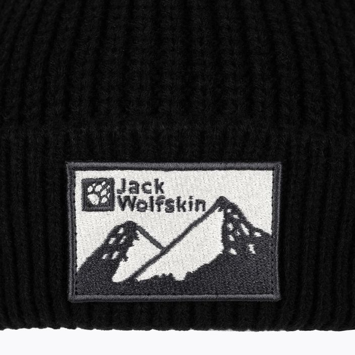 Jack Wolfskin Edo Badge Beanie berretto invernale nero 4