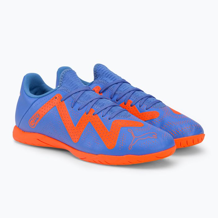 PUMA Future Play IT scarpe da calcio uomo blu glimmer/puma bianco/ultra arancione 4