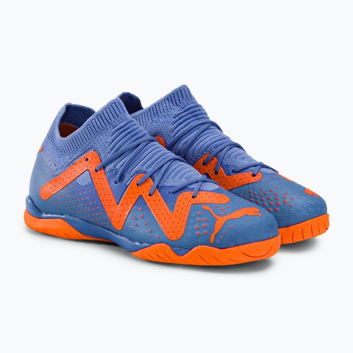 PUMA Future Match IT + Mid blu glimmer/puma bianco/ultra arancione scarpe da calcio per bambini 4