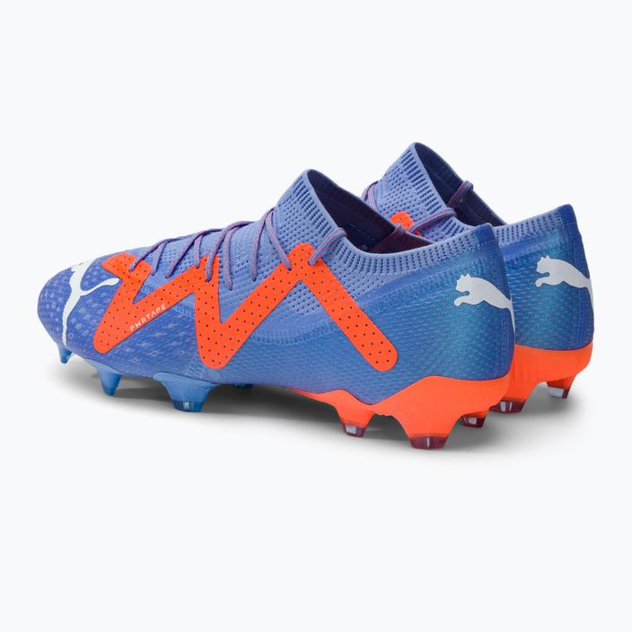 Scarpe da calcio da uomo PUMA Future Ultimate Low FG/AG blu glimmer/puma bianco/ultra arancione 3