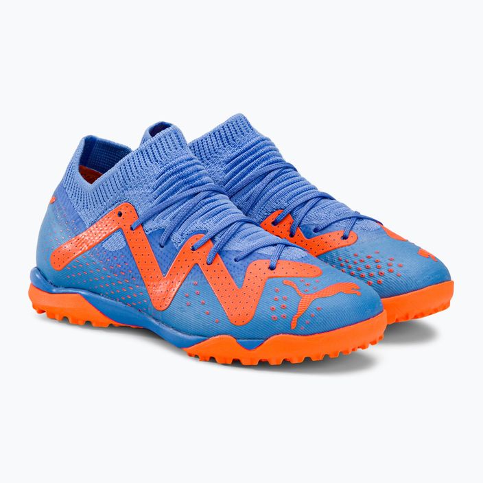 PUMA Future Match TT + Mid blu glimmer/puma bianco/ultra arancione scarpe da calcio per bambini 4