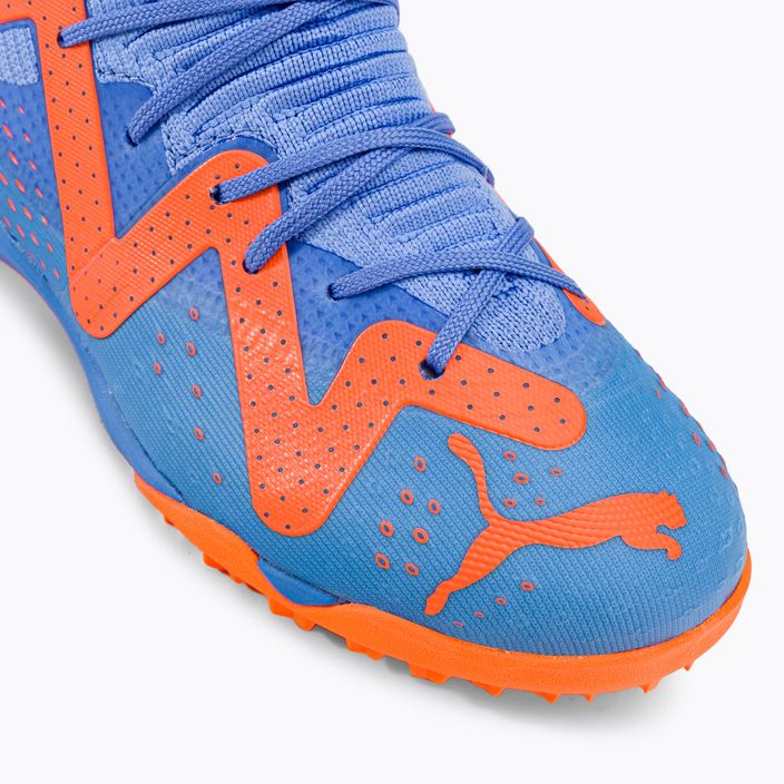 PUMA Future Match TT + Mid blu glimmer/puma bianco/ultra arancione scarpe da calcio per bambini 7