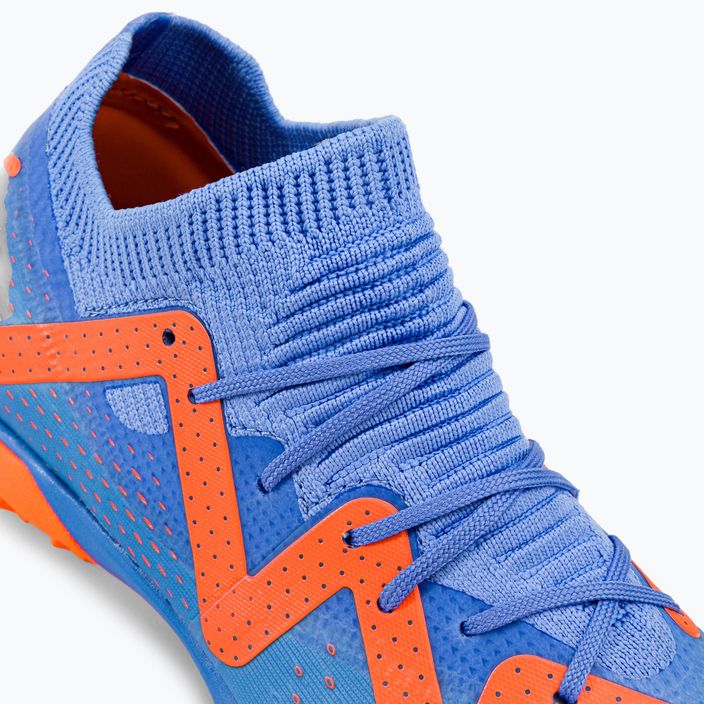PUMA Future Match TT + Mid blu glimmer/puma bianco/ultra arancione scarpe da calcio per bambini 8