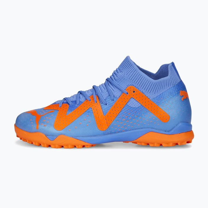 PUMA Future Match TT + Mid blu glimmer/puma bianco/ultra arancione scarpe da calcio per bambini 10