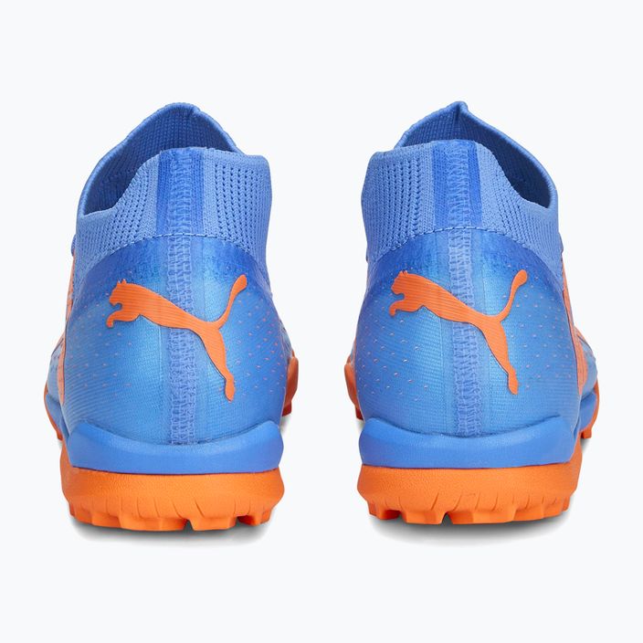 PUMA Future Match TT + Mid blu glimmer/puma bianco/ultra arancione scarpe da calcio per bambini 12