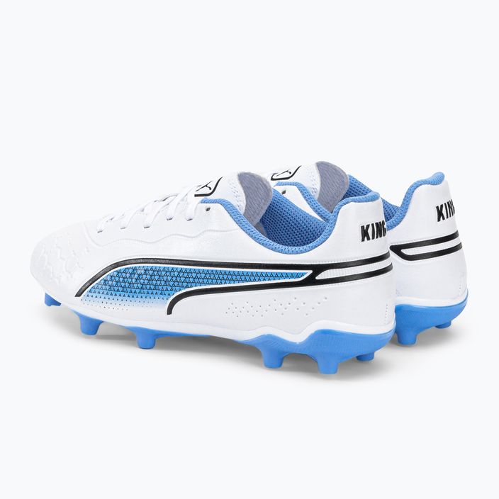 PUMA King Match FG/AG scarpe da calcio per bambini puma bianco/puma nero/blu glimmer 3