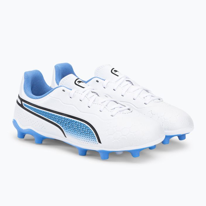 PUMA King Match FG/AG scarpe da calcio per bambini puma bianco/puma nero/blu glimmer 4