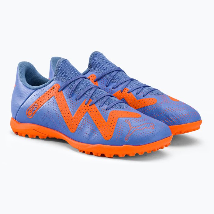 PUMA Future Play TT scarpe da calcio da uomo blu glimmer/puma bianco/ultra arancione 4