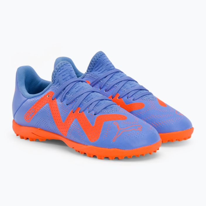 PUMA Future Play TT scarpe da calcio per bambini blu glimmer/puma bianco/ultra arancione 4