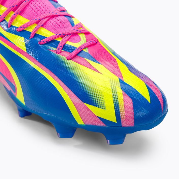 Scarpe da calcio da uomo PUMA Ultra Ultimate Energy FG/AG rosa luminoso/ultra blu/giallo allerta 7