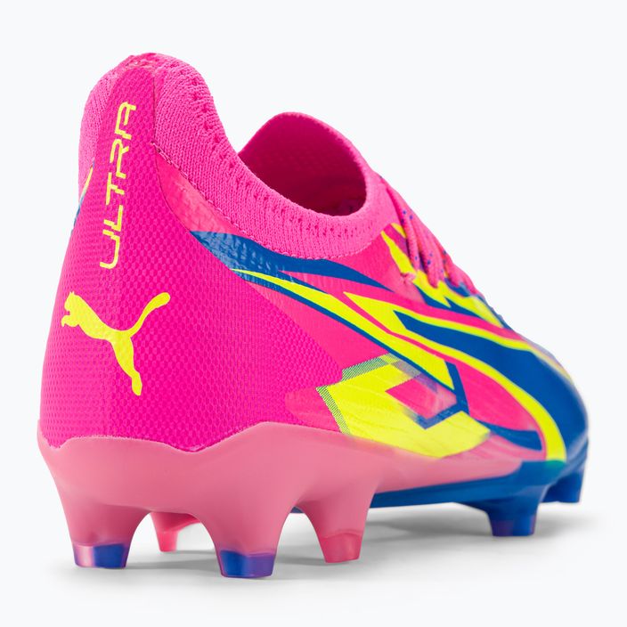 Scarpe da calcio da uomo PUMA Ultra Ultimate Energy FG/AG rosa luminoso/ultra blu/giallo allerta 9