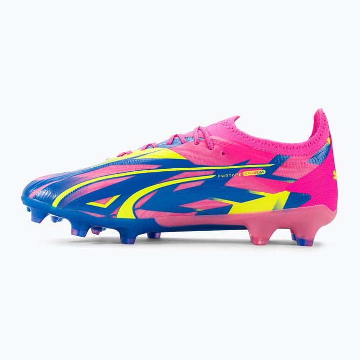 Scarpe da calcio da uomo PUMA Ultra Ultimate Energy FG/AG rosa luminoso/ultra blu/giallo allerta 10
