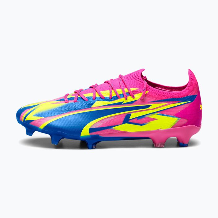 Scarpe da calcio da uomo PUMA Ultra Ultimate Energy FG/AG rosa luminoso/ultra blu/giallo allerta 11
