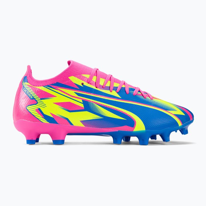 PUMA Ultra Match Energy FG/AG scarpe da calcio da uomo rosa luminoso/giallo allerta/ultra blu 2