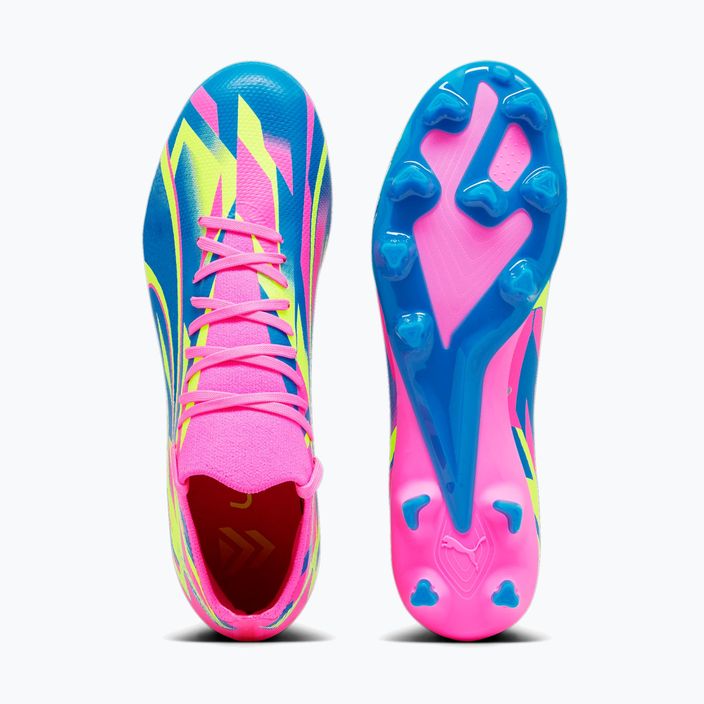 PUMA Ultra Match Energy FG/AG scarpe da calcio da uomo rosa luminoso/giallo allerta/ultra blu 14