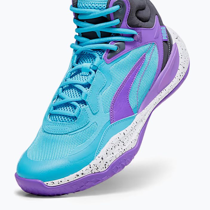 Scarpe da basket da uomo PUMA Playmaker Pro Mid purple glimmer/bright aqua/strong gray/white 10