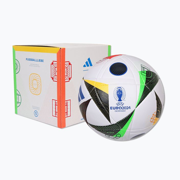 Adidas Fussballliebe 2024 Lega Box bianco / nero / blu bagliore dimensioni 5 calcio 6