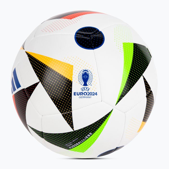 Adidas Fussballiebe Trainig Euro 2024 calcio bianco / nero / blu bagliore dimensioni 4