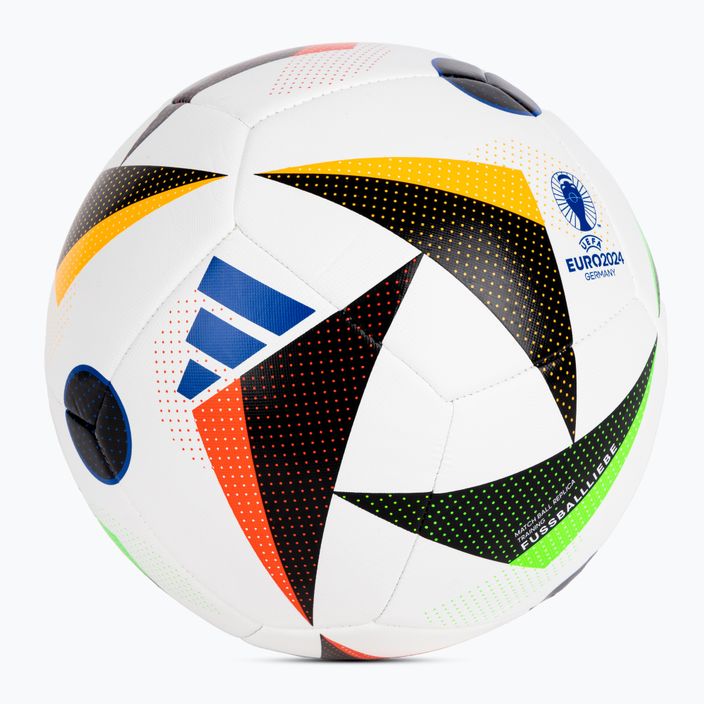 Adidas Fussballiebe Trainig Euro 2024 calcio bianco / nero / blu bagliore dimensioni 5 2