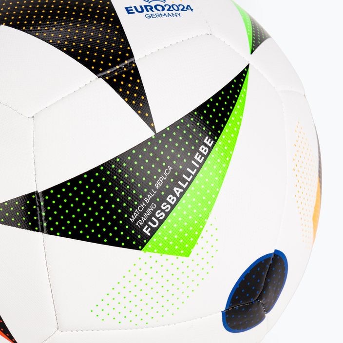 Adidas Fussballiebe Trainig Euro 2024 calcio bianco / nero / blu bagliore dimensioni 5 3