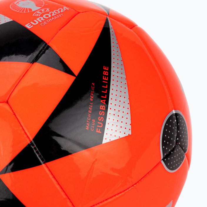 adidas Fussballiebe Trainig Euro 2024 solare rosso / nero / argento metallico calcio dimensioni 5 3