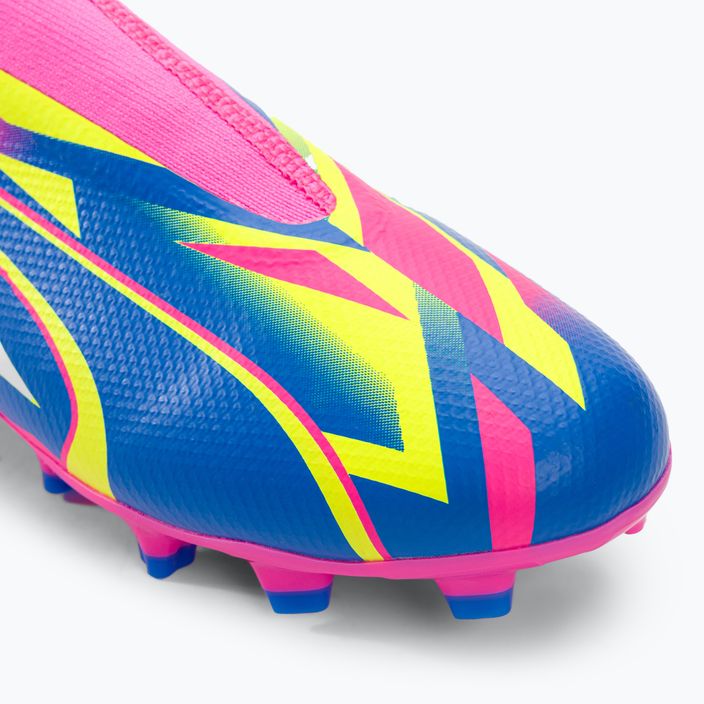 Scarpe da calcio per bambini PUMA Ultra Match LL Energy FG/AG rosa luminoso/ultra blu/giallo allerta 7
