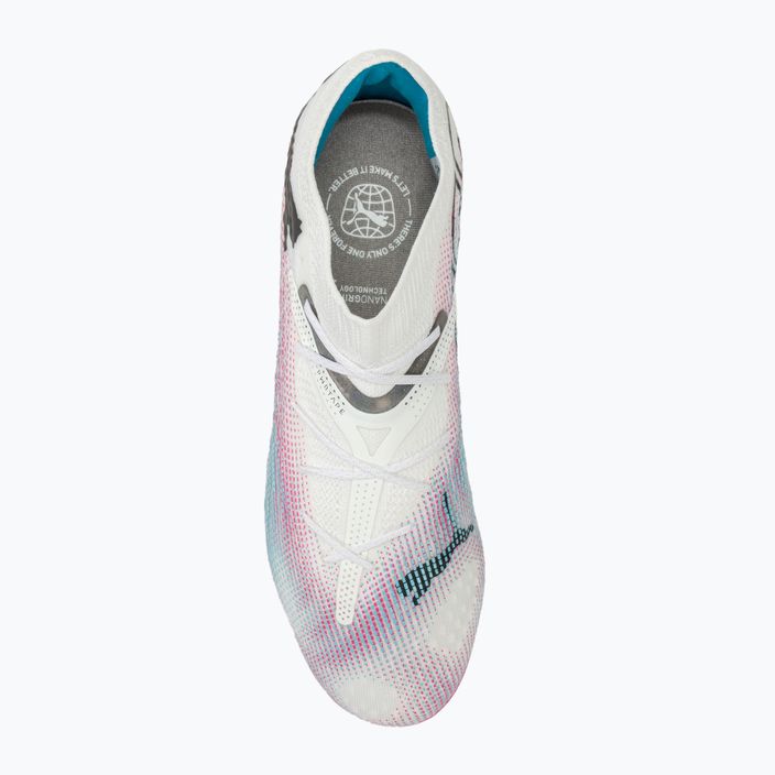 PUMA Future 7 Ultimate Low FG/AG bianco/nero/rosa avvelenata/acqua brillante/nebbia d'argento scarpe da calcio 5