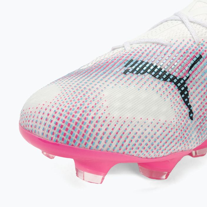 PUMA Future 7 Ultimate Low FG/AG bianco/nero/rosa avvelenata/acqua brillante/nebbia d'argento scarpe da calcio 7