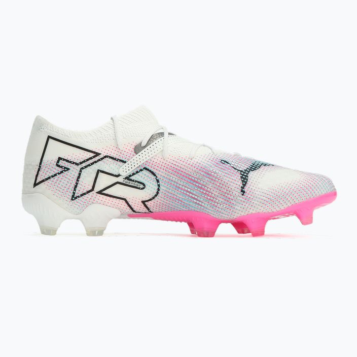 PUMA Future 7 Ultimate Low FG/AG bianco/nero/rosa avvelenata/acqua brillante/nebbia d'argento scarpe da calcio 9